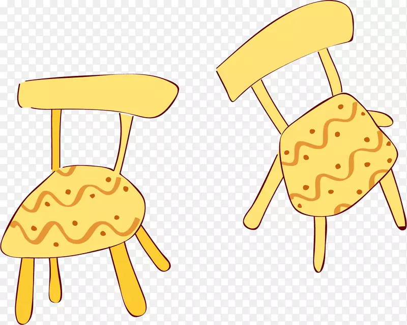 椅子桌椅黄色家具涂鸦