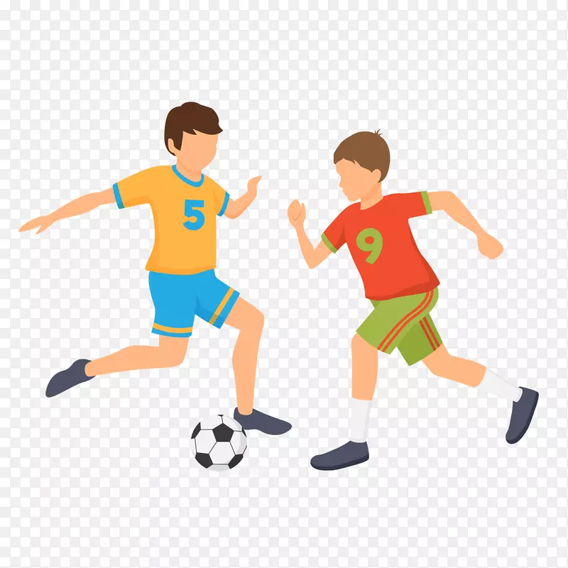运动剪贴画足球图形插图-为两人
