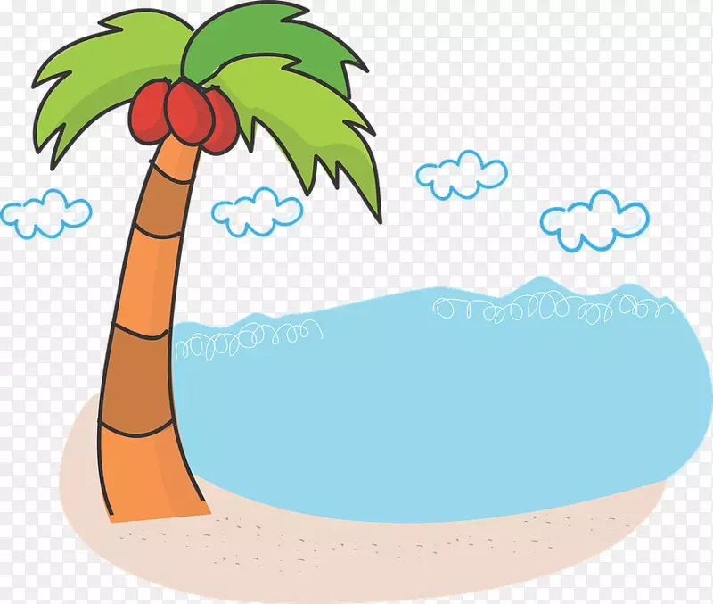 剪贴画图形棕榈树图片沙滩