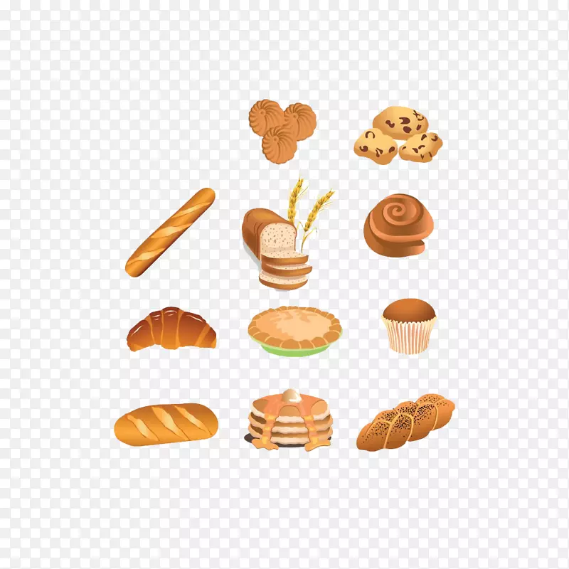 面包店图形插图剪贴画食品日用面包