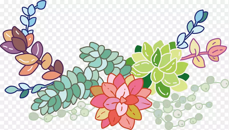 花卉设计边框绘画剪贴画插画.精致的花