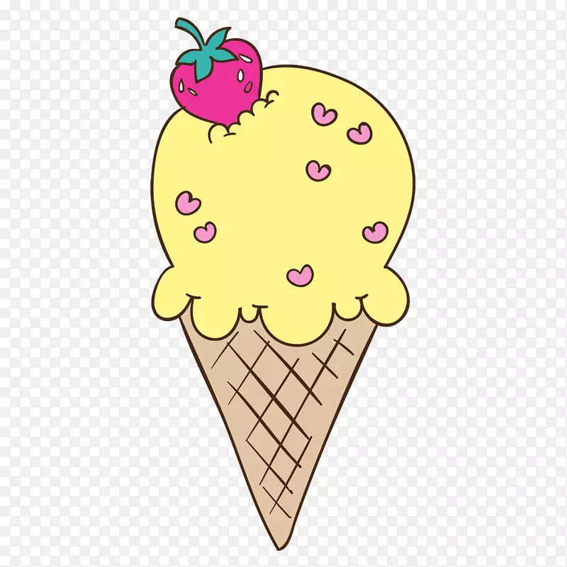 草莓冰淇淋png图片.冰淇淋