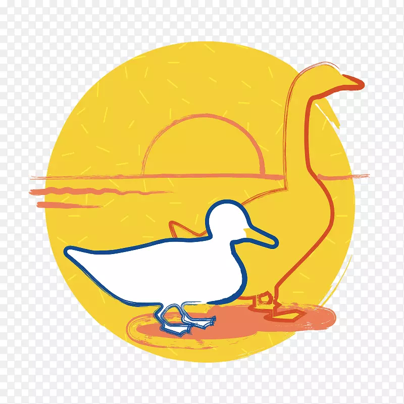 橡胶鸭夹艺术形象插图-鸭子