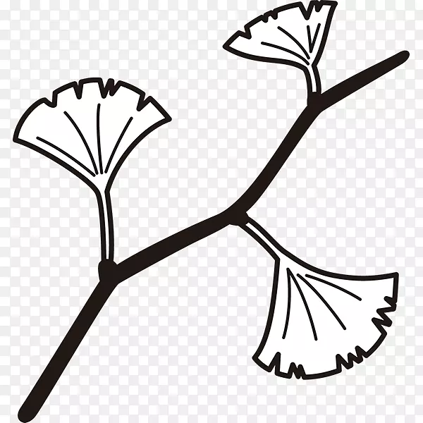 美发树剪贴画植物插画线条艺术