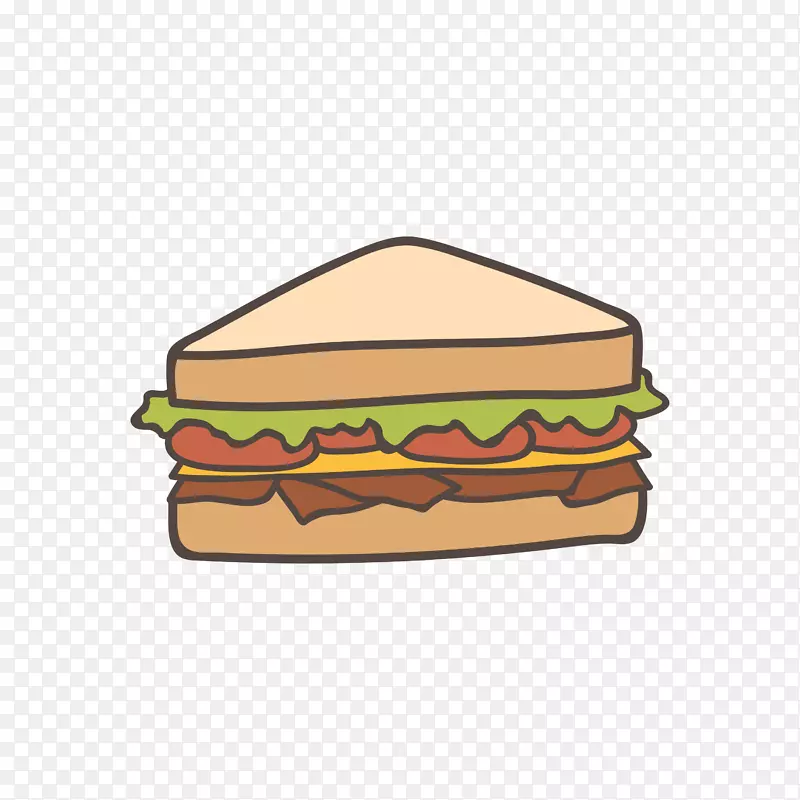 芝士汉堡食品烧烤三明治插图-包