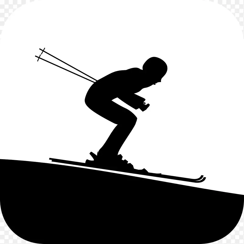 剪影娱乐游戏剪辑艺术滑雪-高山滑雪