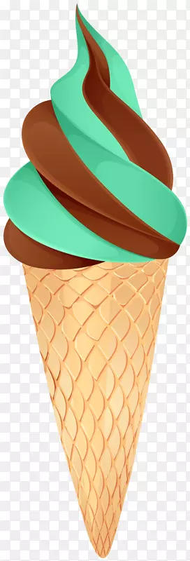巧克力冰淇淋锥图片剪辑艺术-冰淇淋