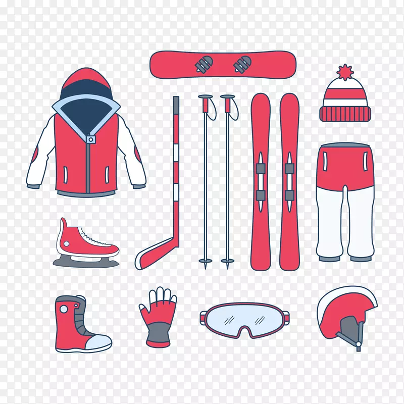 滑雪、冬季运动、运动剪贴画、服装