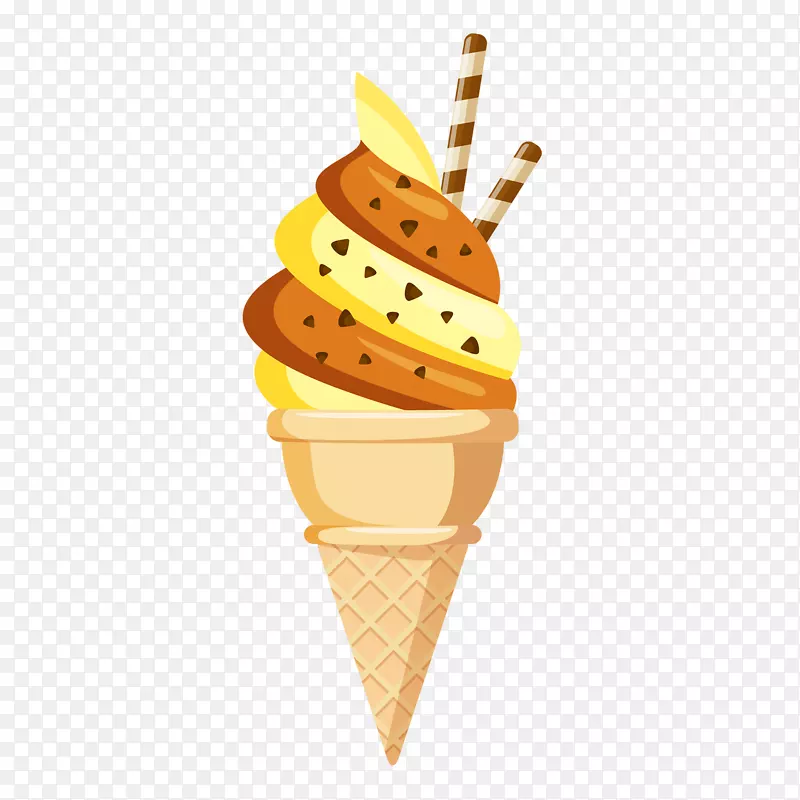 冰淇淋锥，冰POP果汁，巧克力冰淇淋-脆糕点