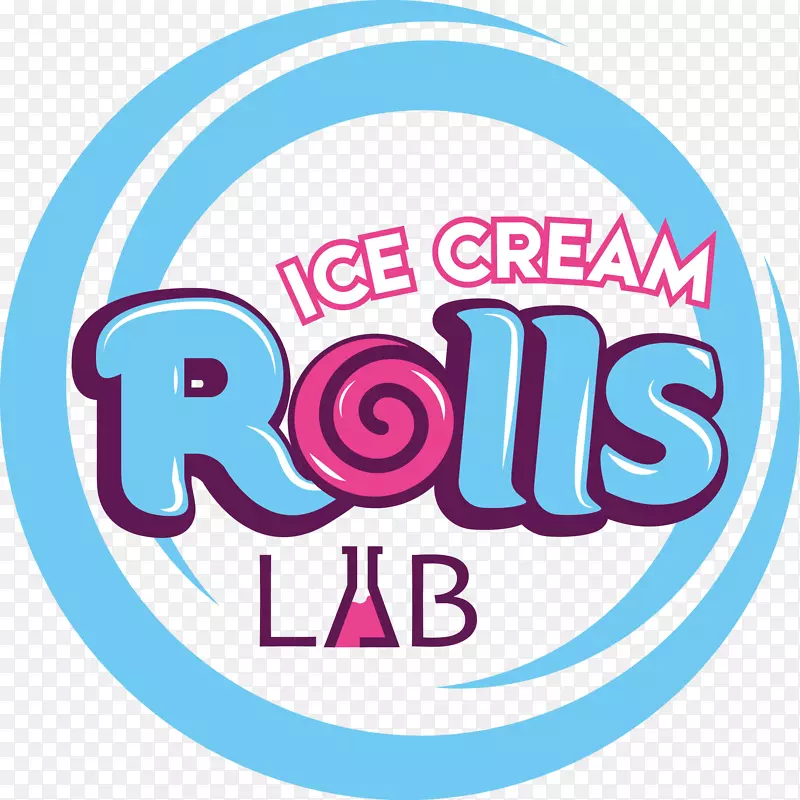 冰淇淋卷实验室炸冰标志品牌-冰淇淋