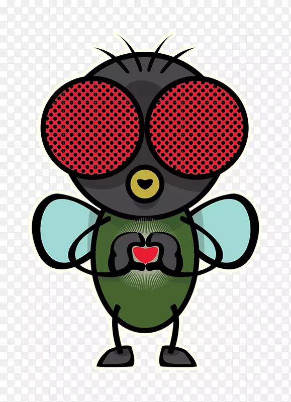 插画艺术眼镜昆虫设计m-青春期标志