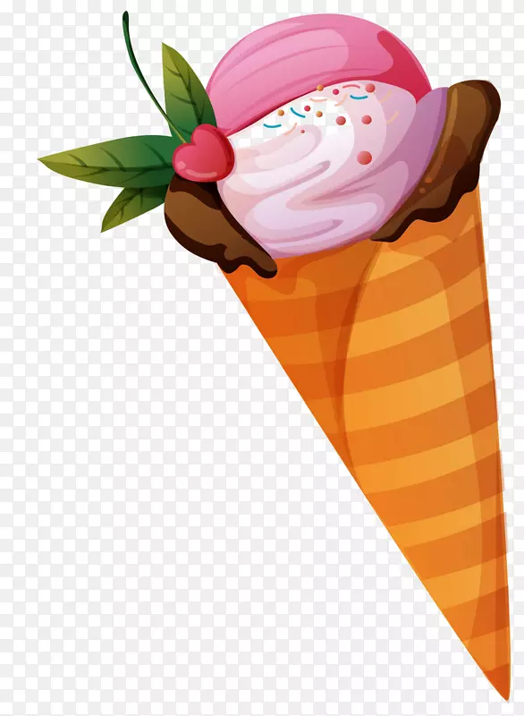 冰淇淋圆锥形圣代那不勒斯冰淇淋