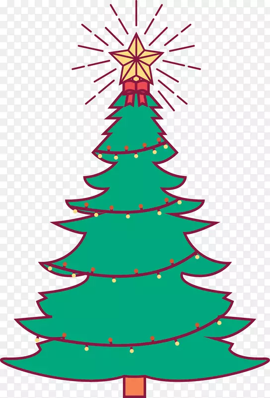 圣诞树，圣诞装饰品，剪贴画，圣诞彩灯，圣诞树