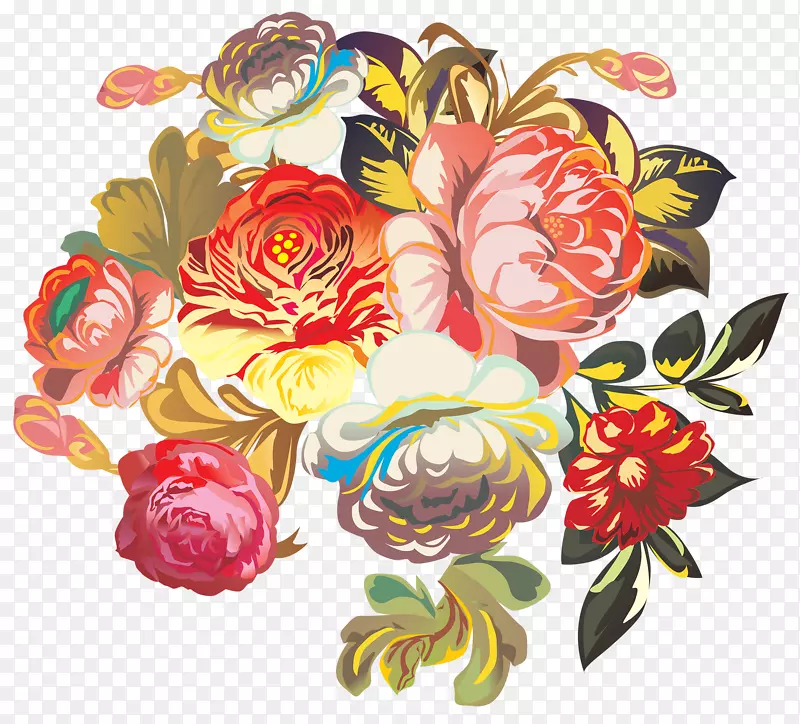 装饰角花卉设计花束夹艺术-牡丹