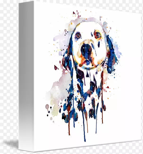 达尔马提亚狗画布水彩画艺术
