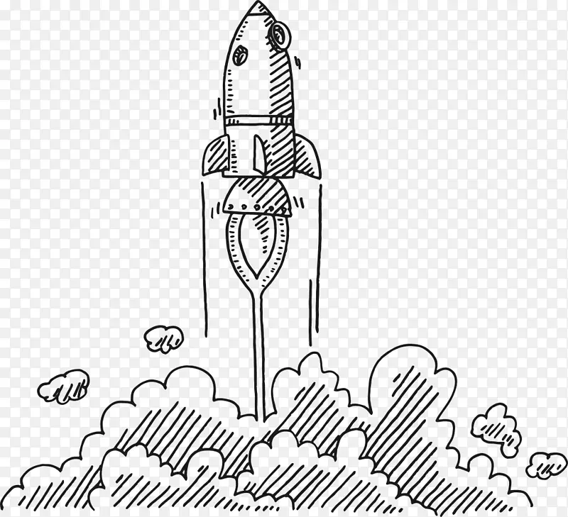 绘制图形，插图，卡通.火箭