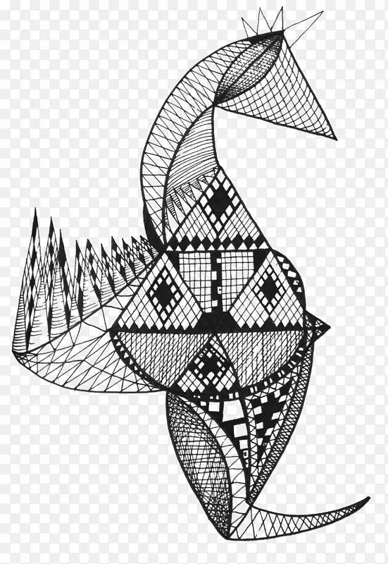 帆船视觉艺术插图鱼线艺术.夹角