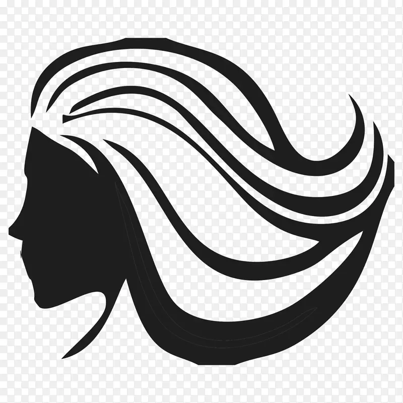 发型人工头发集成标志图形.头发