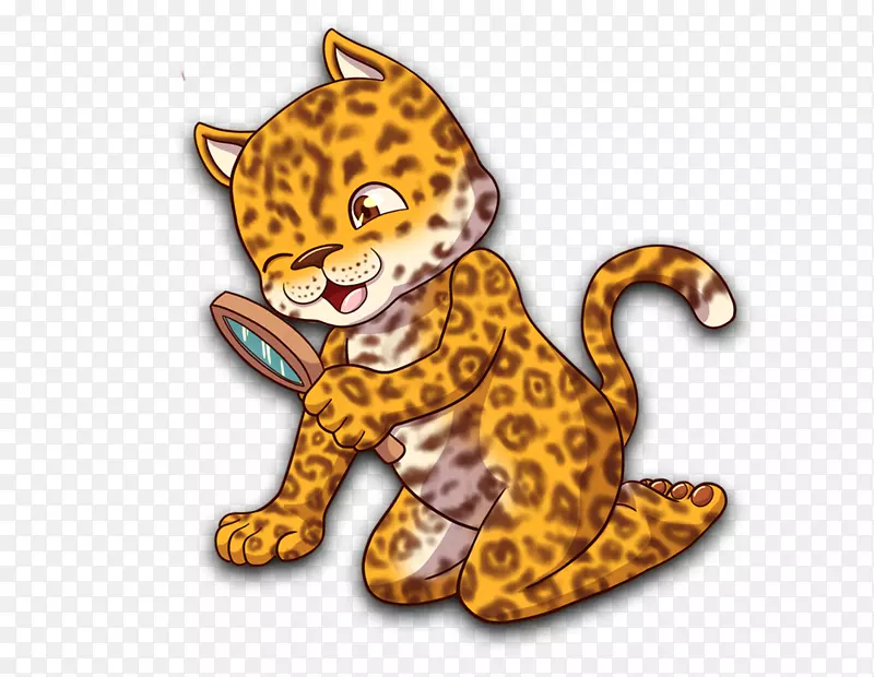 豹猫虎插图卡通豹