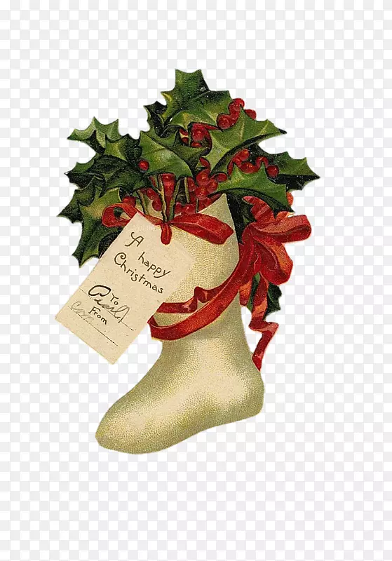 圣诞老人剪贴画经典圣诞日圣诞长袜-圣诞老人