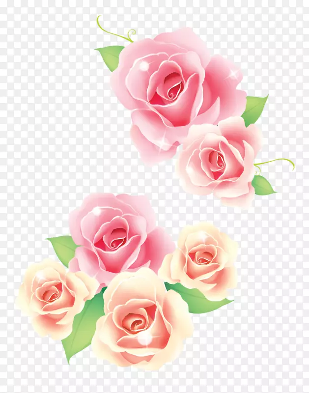 玫瑰剪贴画粉红花.材料