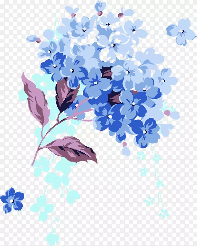 剪贴画png图片花卉设计.蓝色植物