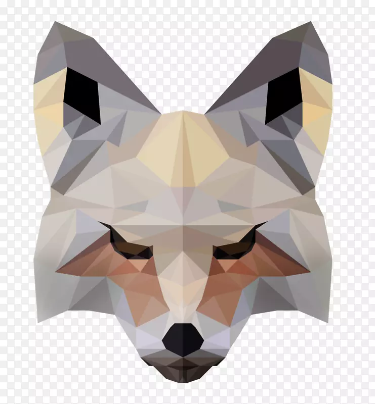 低聚狐图像动物数码艺术-狐狸