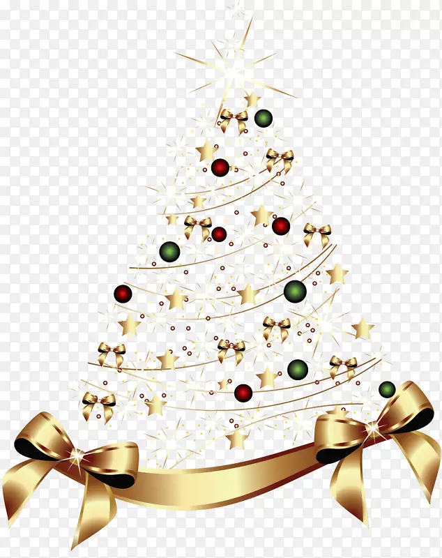 圣诞树，圣诞日，圣诞装饰品，剪贴画，圣诞老人-圣诞树