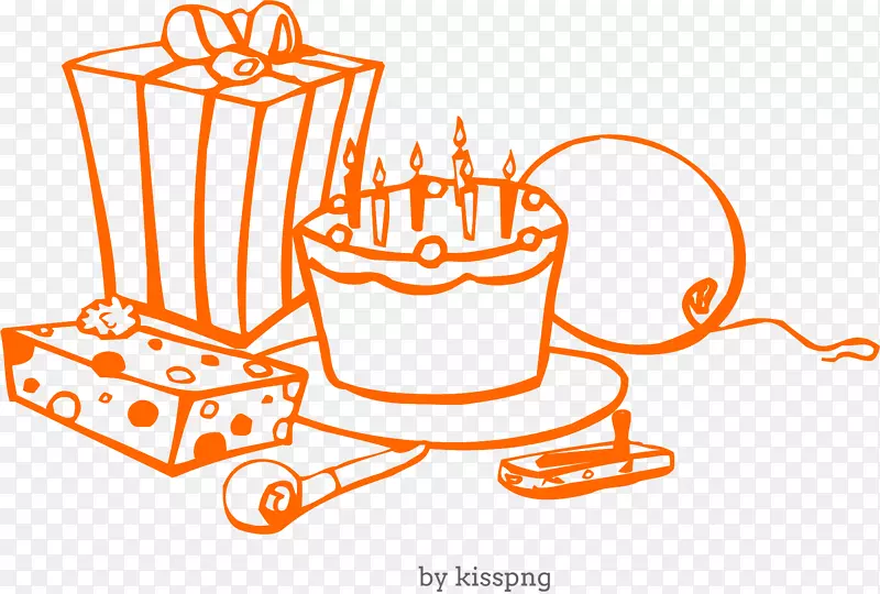 生日快乐-礼物，蛋糕，派对，气球。