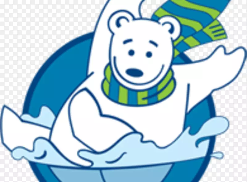 北极熊跳水标志形象-北极熊