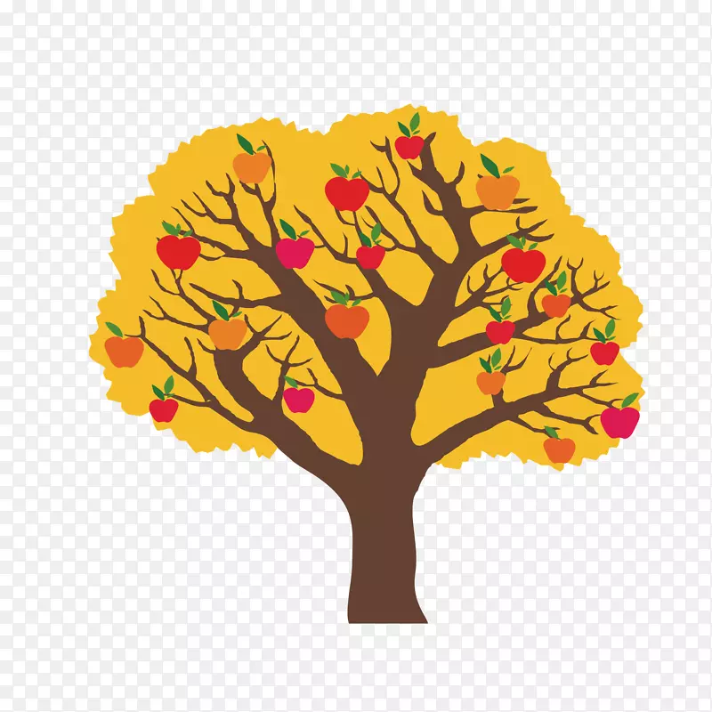 图形树图像插图设计彩色树