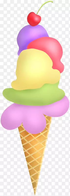 冰淇淋圆锥形纸杯蛋糕夹艺术圣代冰淇淋