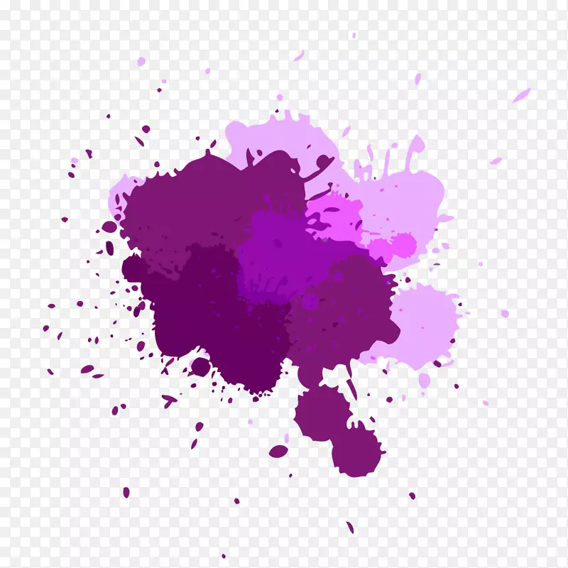 水彩画紫色剪贴画png图片图像喷墨