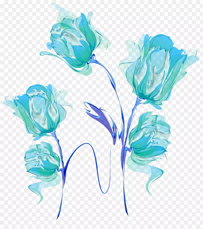 花园玫瑰，蓝色玫瑰，花瓣花，png图片.精致的花