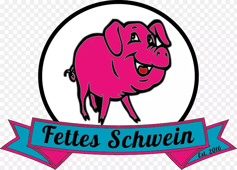 剪贴画国内猪热狗Fettes schwein-食品卡车-科琳徽章