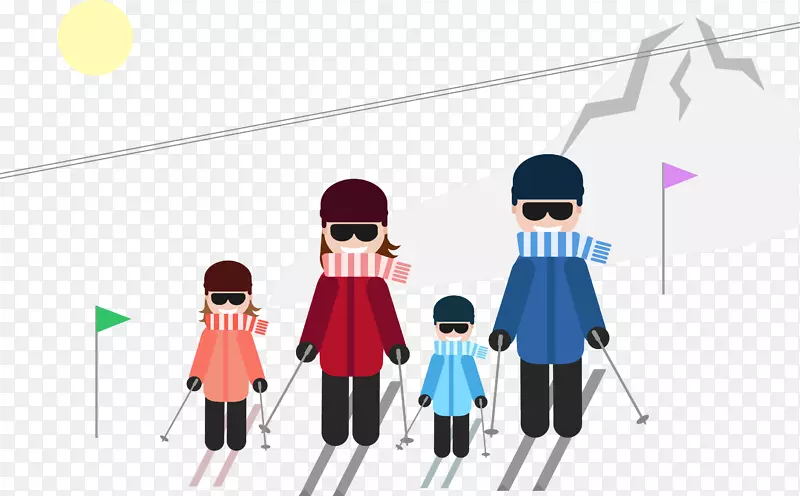 滑雪图形图像剪辑艺术-婴儿滑雪