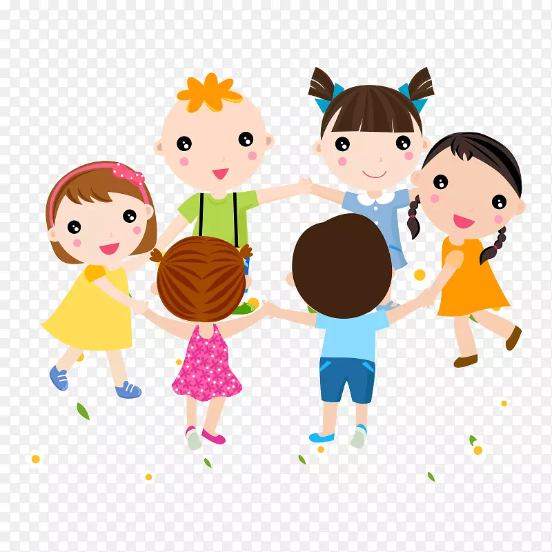 幼儿园儿童形象插图幼儿舞蹈班-牵着手
