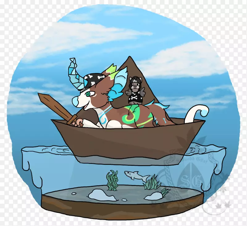 船水插图卡通动物船