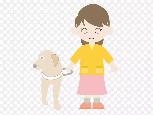 小狗夹艺术插图导盲犬残疾-小狗