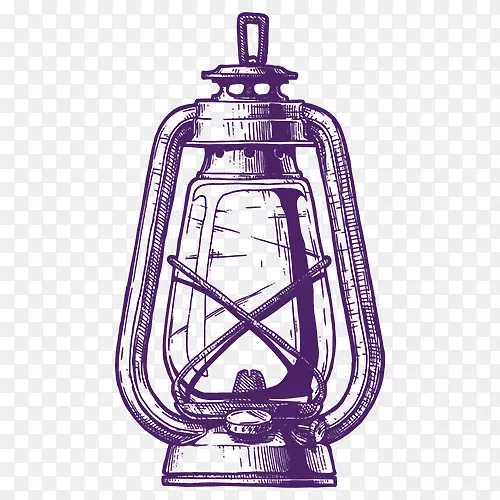 照明19世纪灯笼插图灯