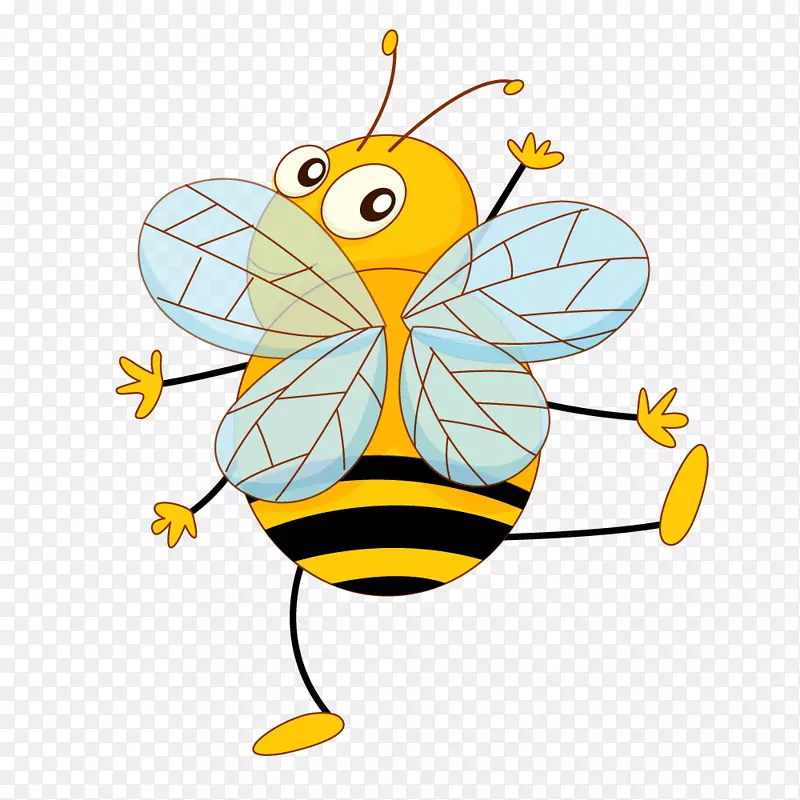 图形插图摄影剪辑艺术-可爱的蜜蜂