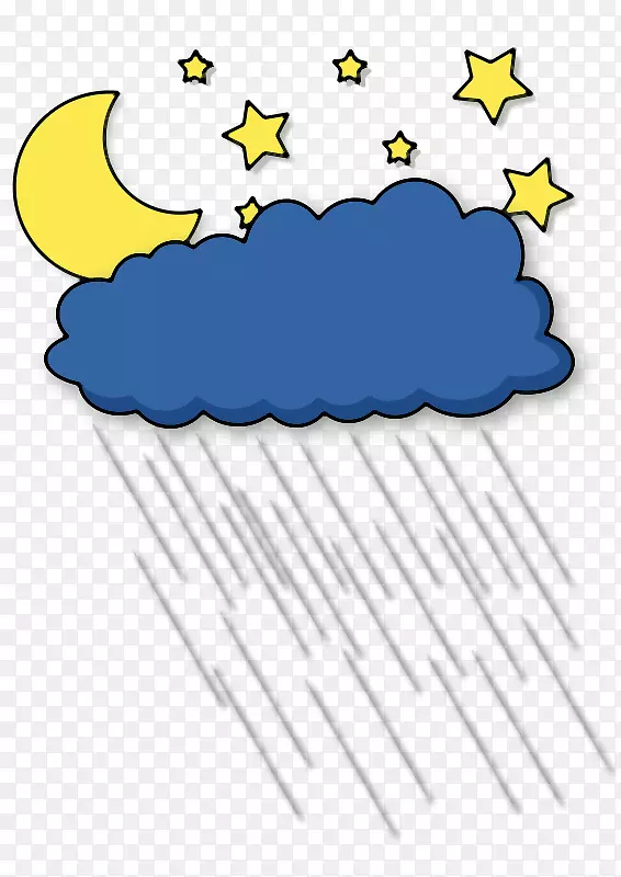 雨云图形剪辑艺术图片-晚间时间