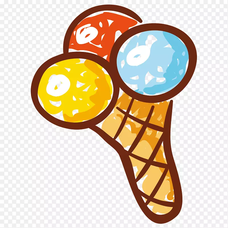 冰淇淋锥画糖果卡通蛋