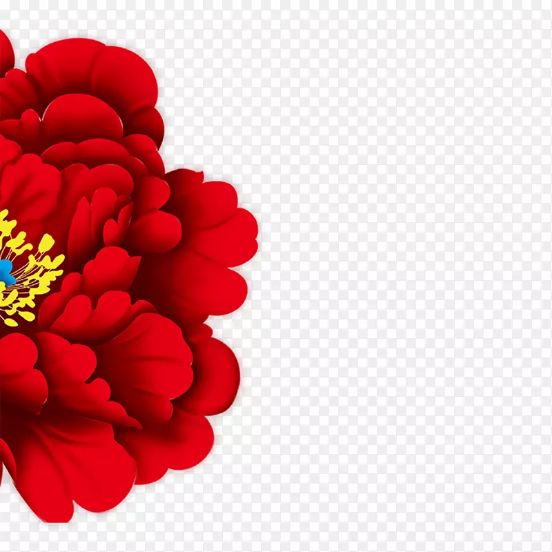 牡丹花设计剪贴画-大红