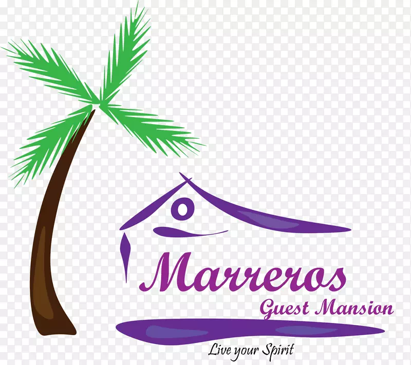 Marrero的客用豪宅徽标棕榈树品牌字体-Hana