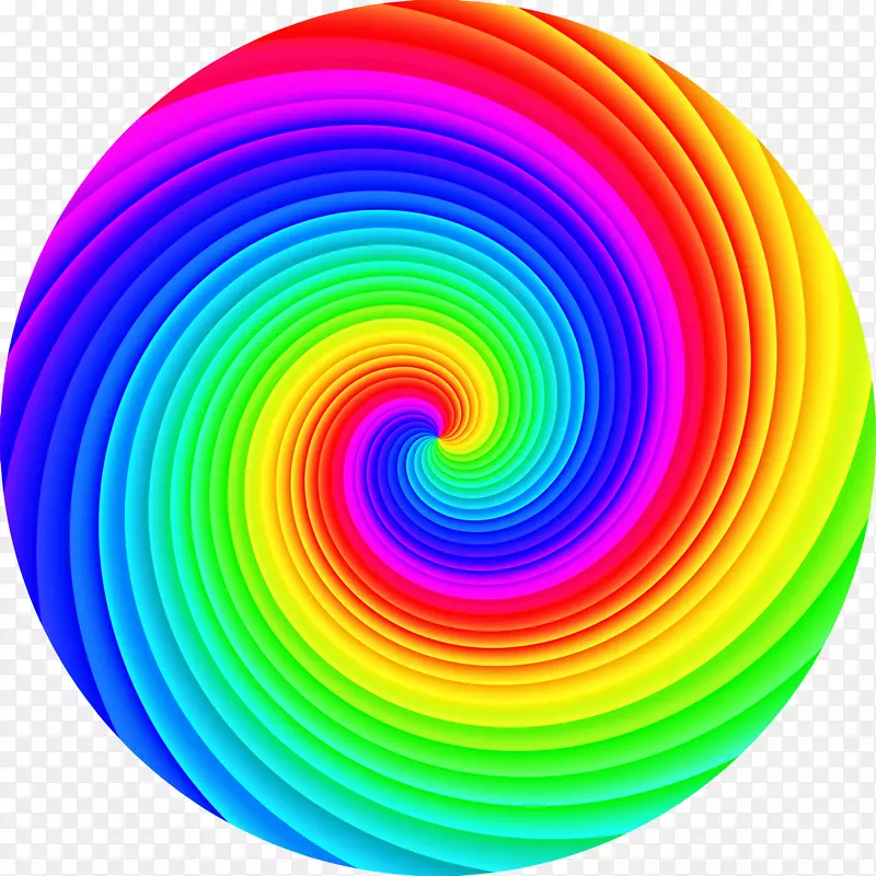 螺旋圆图形彩虹图像圆