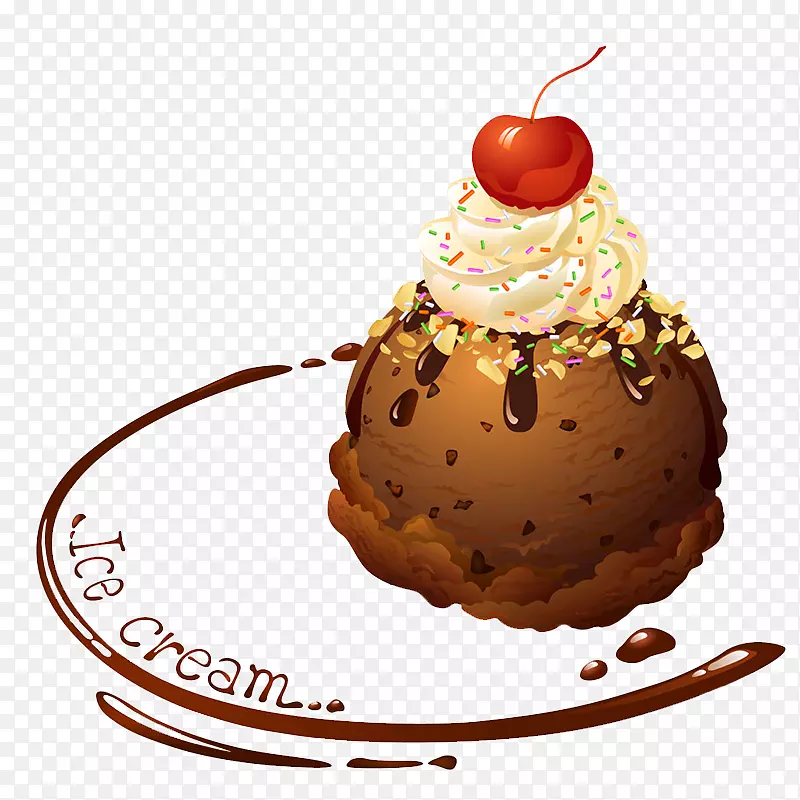 冰淇淋圆锥形圣代巧克力蛋糕-冰淇淋卖家