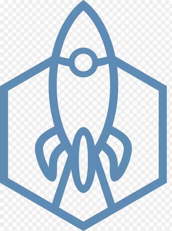 图形标志图形设计火箭-蓝色火箭