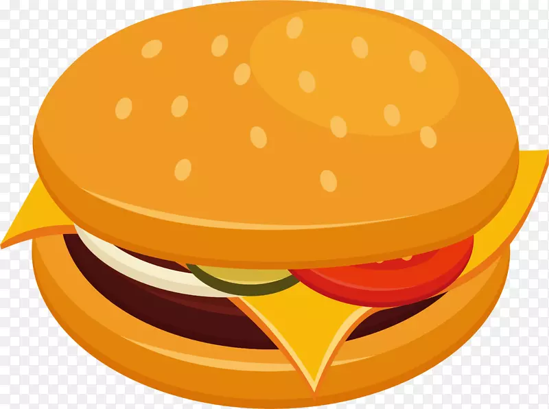 麦当劳汉堡炸薯条插图食品-包