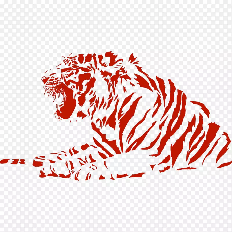 白虎狮子图-虎